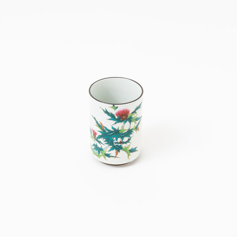 Seiju Kiln Flower of December Kutani Teacup