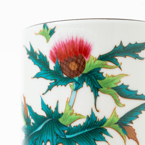 Seiju Kiln Flower of December Kutani Teacup