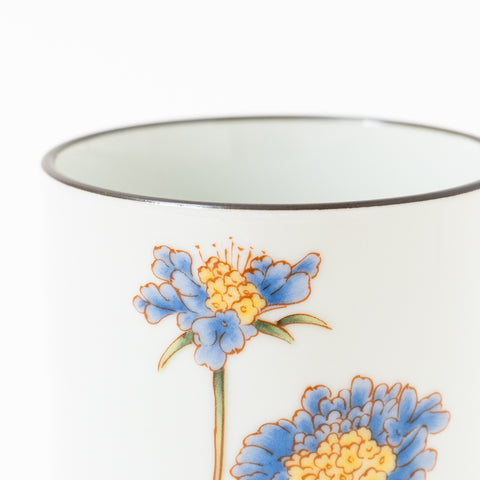 Seiju Kiln Flower of December Kutani Teacup