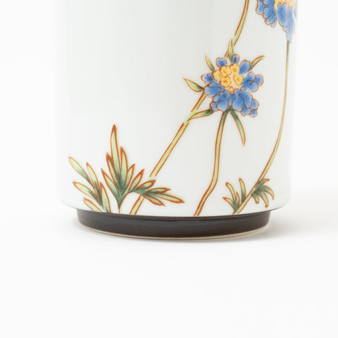 Seiju Kiln Flower of December Kutani Teacup