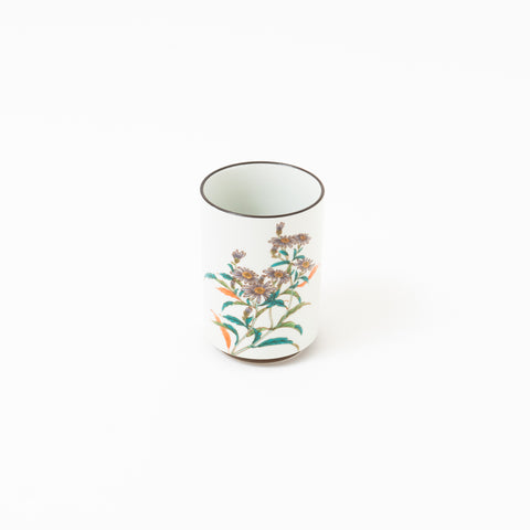 Seiju Kiln Flower of December Kutani Teacup