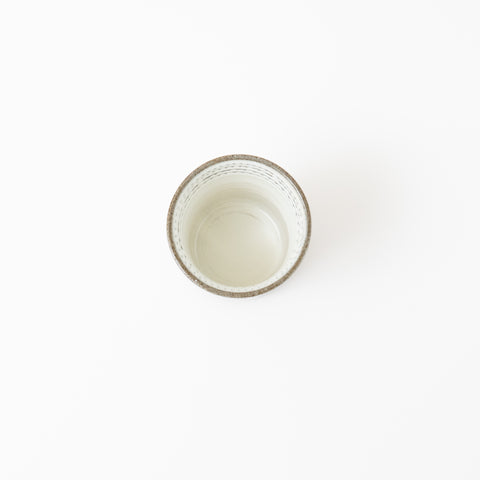 Tosui Kiln White Glaze Tochiri Seto Sake Cup