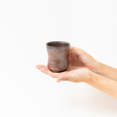 Carbonization Pattern Sangiri Bizen Tea Cup Pair