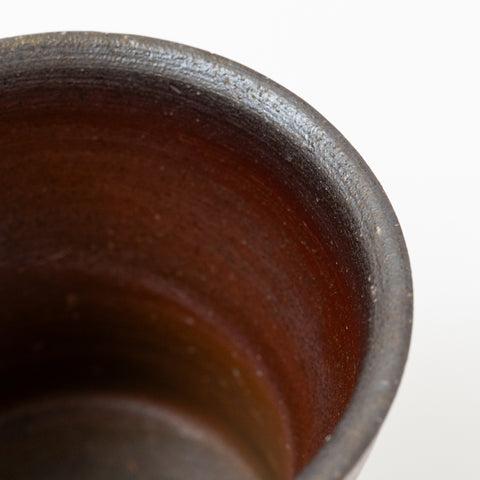 Carbonization Pattern Sangiri Bizen Tea Cup Pair