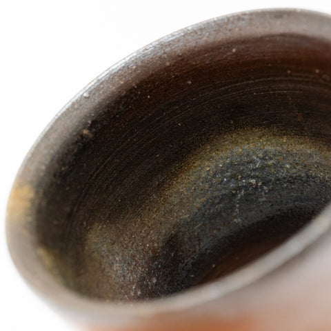 Carbonization Pattern Sangiri Bizen Tea Cup Pair