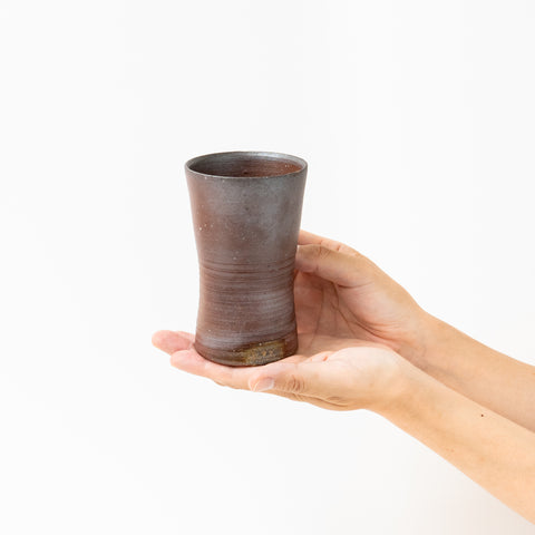 Carbonization Pattern Sangiri Bizen Sake Cup