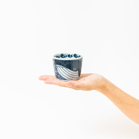 White Wave Whale Mino Soba Cup