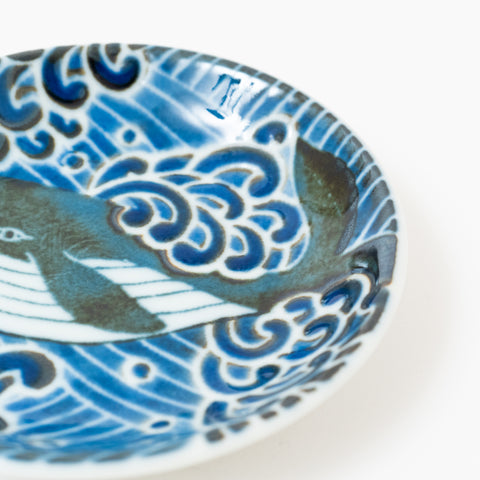 White Wave Whale Mino Side Plate