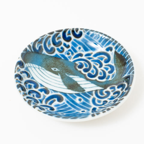 White Wave Whale Mino Side Plate