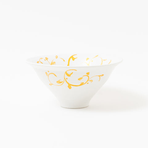 Arabesque White Kinsai Mino Donburi Bowl