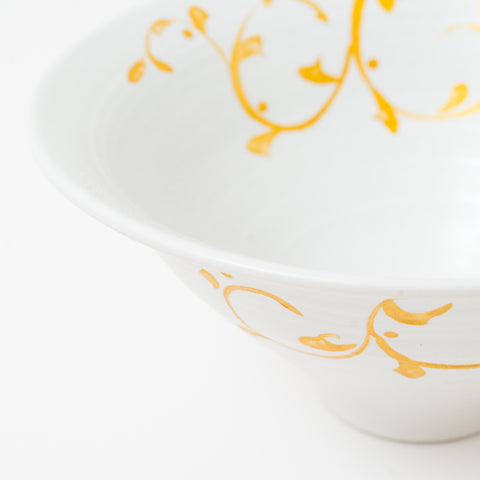 Arabesque White Kinsai Mino Donburi Bowl