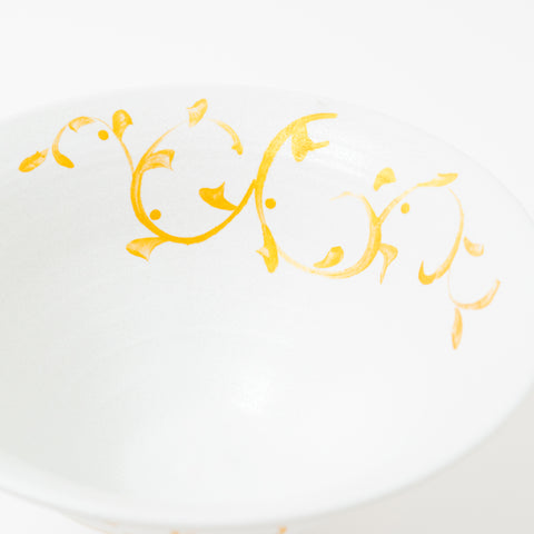 Arabesque White Kinsai Mino Donburi Bowl