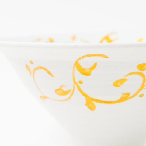 Arabesque White Kinsai Mino Donburi Bowl