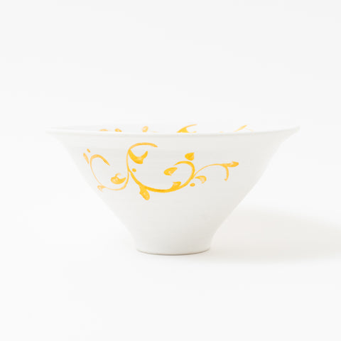 Arabesque White Kinsai Mino Donburi Bowl