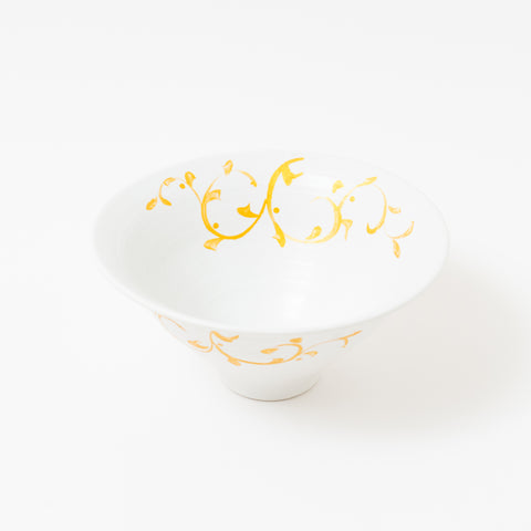 Arabesque White Kinsai Mino Donburi Bowl