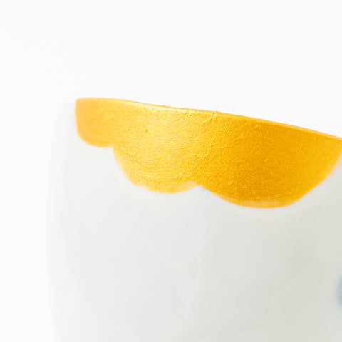 Golden Wave and Water Dot Mino Teacup