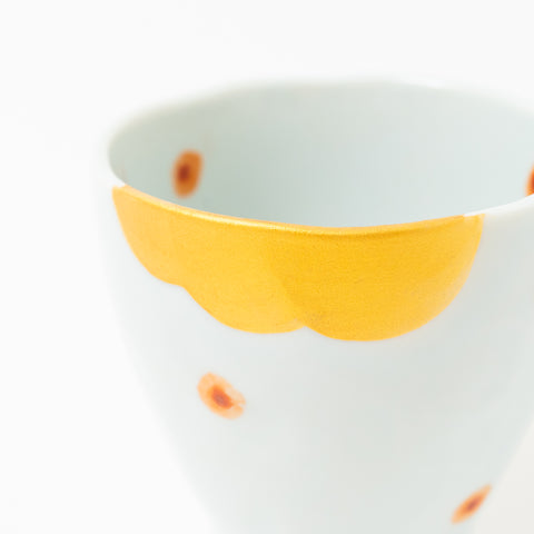 Golden Wave and Water Dot Mino Teacup