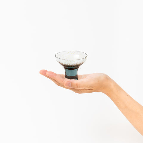 Wide-rimmed Stemmed Edo Glass Sake Cup